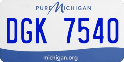 MI license plate DGK7540