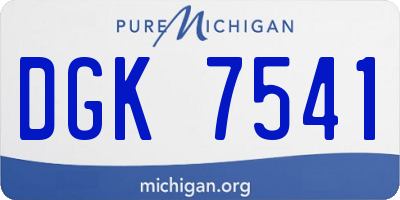 MI license plate DGK7541