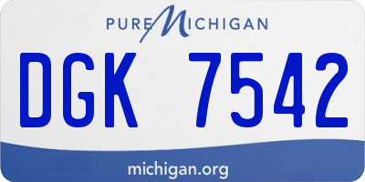MI license plate DGK7542
