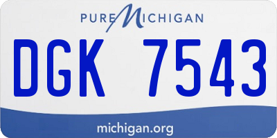MI license plate DGK7543