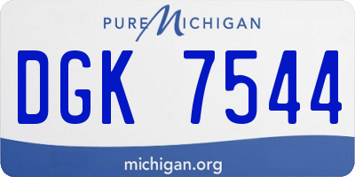 MI license plate DGK7544