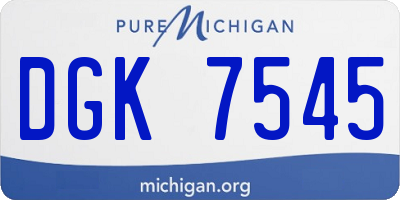 MI license plate DGK7545