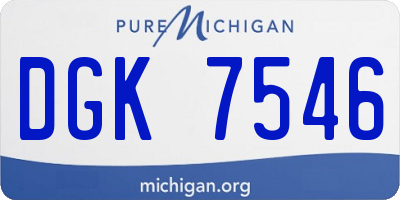 MI license plate DGK7546
