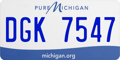 MI license plate DGK7547