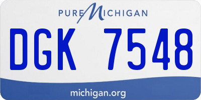MI license plate DGK7548