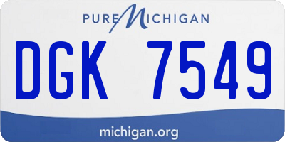 MI license plate DGK7549