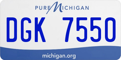MI license plate DGK7550