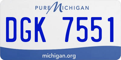 MI license plate DGK7551