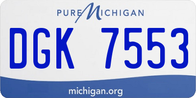 MI license plate DGK7553