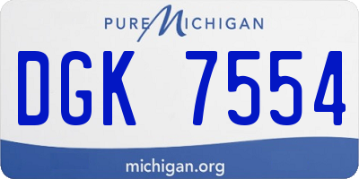 MI license plate DGK7554