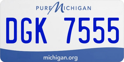 MI license plate DGK7555