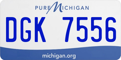 MI license plate DGK7556