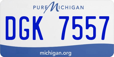 MI license plate DGK7557