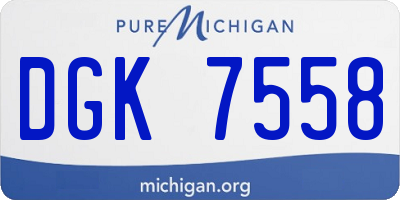 MI license plate DGK7558