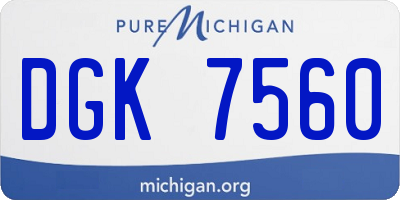 MI license plate DGK7560