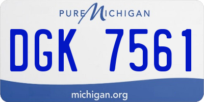 MI license plate DGK7561