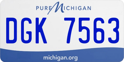 MI license plate DGK7563