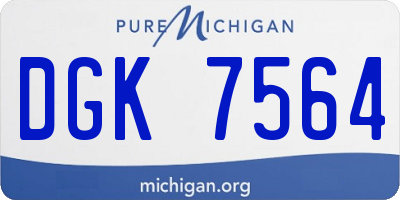 MI license plate DGK7564