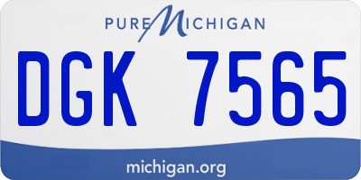 MI license plate DGK7565
