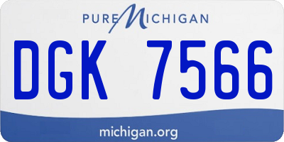 MI license plate DGK7566