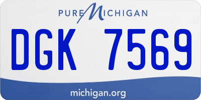 MI license plate DGK7569