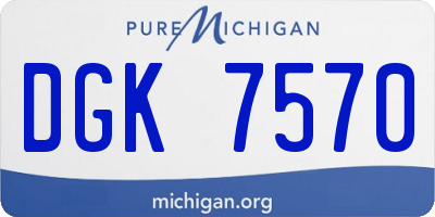 MI license plate DGK7570