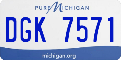 MI license plate DGK7571