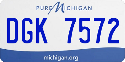MI license plate DGK7572