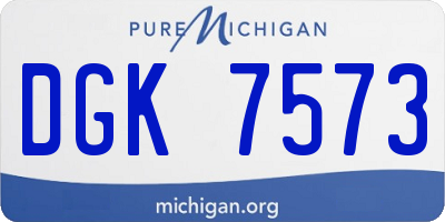 MI license plate DGK7573