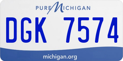 MI license plate DGK7574