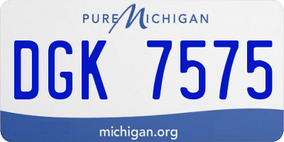 MI license plate DGK7575