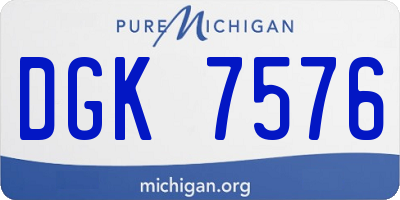 MI license plate DGK7576