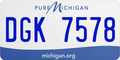MI license plate DGK7578