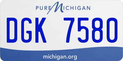 MI license plate DGK7580