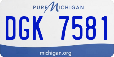 MI license plate DGK7581
