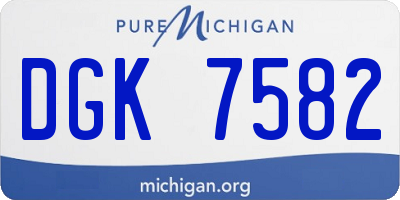 MI license plate DGK7582