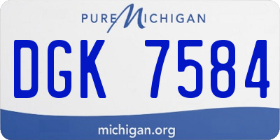 MI license plate DGK7584