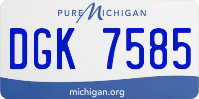 MI license plate DGK7585