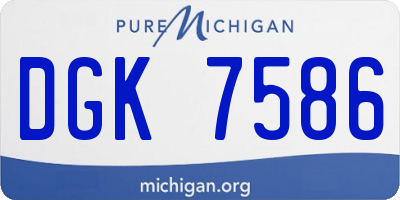 MI license plate DGK7586