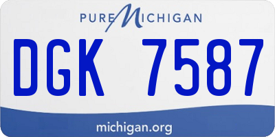 MI license plate DGK7587