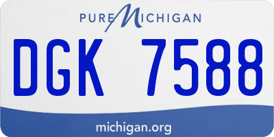 MI license plate DGK7588