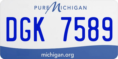 MI license plate DGK7589