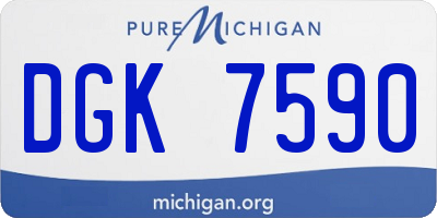MI license plate DGK7590