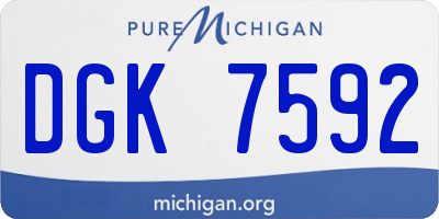 MI license plate DGK7592