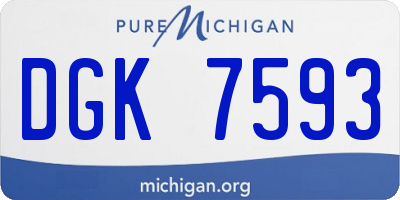 MI license plate DGK7593