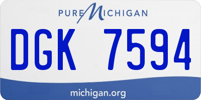 MI license plate DGK7594