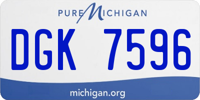 MI license plate DGK7596