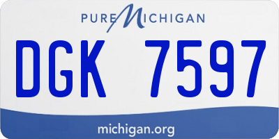 MI license plate DGK7597