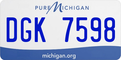 MI license plate DGK7598