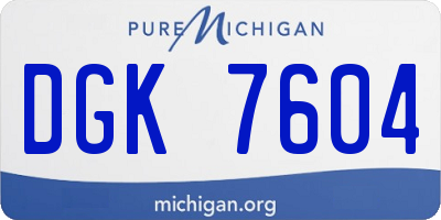 MI license plate DGK7604